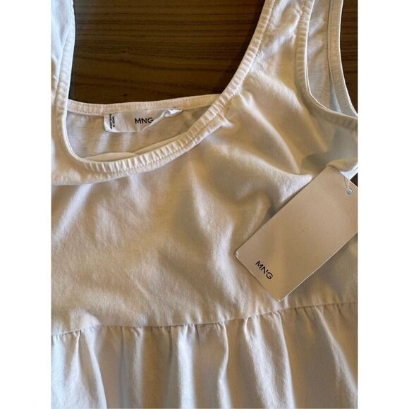 NWT MNG Mango White Frill Cotton Dress Size Small 4 - Picture 8 of 8